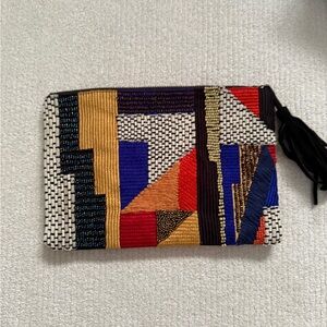 Vintage Anthropology Multicolor Geometric Clutch